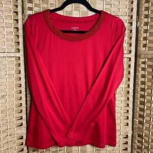 Land’s End Red Long Sleeve Top Size S